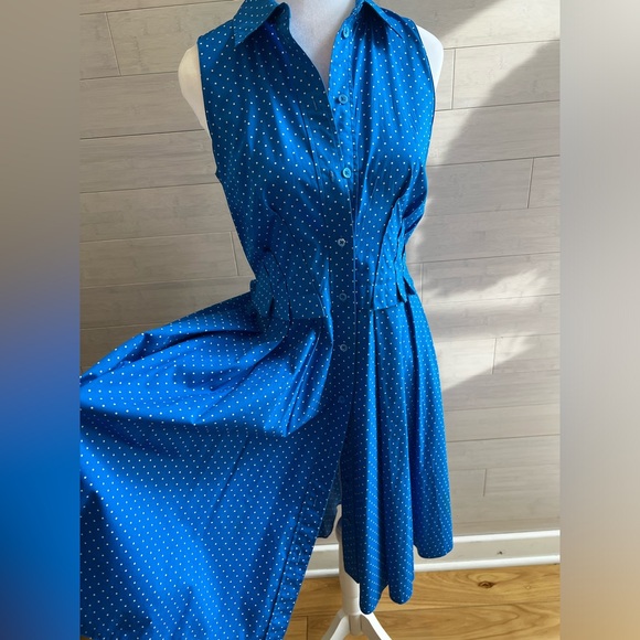Michael Kors Collection Blue Polka dot cotton dress - Picture 8 of 10